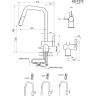 Смеситель для кухни GRANULA PF7273-D1,Gold золото/сатин PF7273-D1.Gold